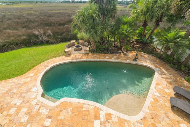 821 Kalli Creek Ln, Saint Augustine, FL 32080 - swimming pool featuring a yard and a patio area
