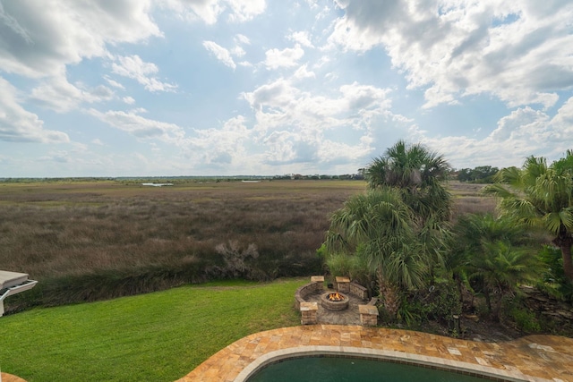 821 Kalli Creek Ln, Saint Augustine, FL 32080 - view of green lawn with a fire pit