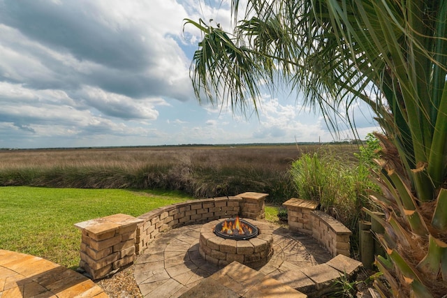 821 Kalli Creek Ln, Saint Augustine, FL 32080 - view of patio featuring a fire pit