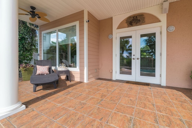 821 Kalli Creek Ln, Saint Augustine, FL 32080 - view of patio with french doors and ceiling fan