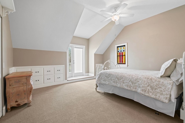 821 Kalli Creek Ln, Saint Augustine, FL 32080 - carpeted bedroom featuring lofted ceiling and ceiling fan
