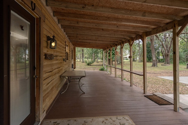 wooden deck featuring a porch