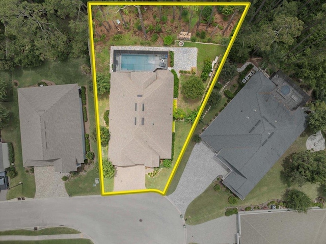 587 Pescado Dr, Saint Augustine, FL 32095 - aerial view of property and surrounding area with property boundaries highlighted