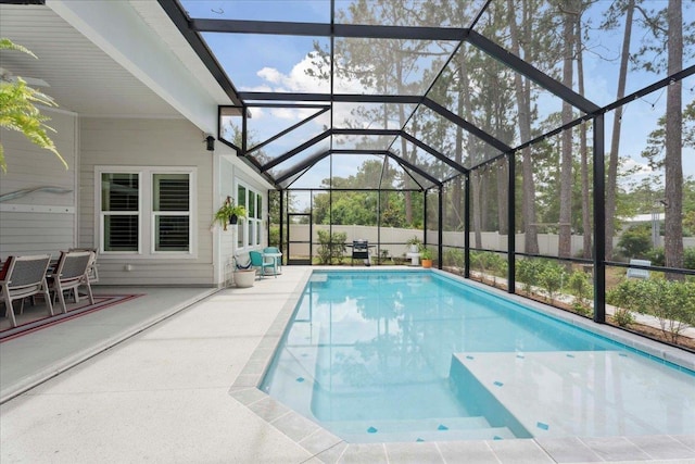 587 Pescado Dr, Saint Augustine, FL 32095 - view of swimming pool featuring a patio, area for grilling, and glass enclosure