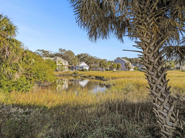 view of landscape featuring a water view