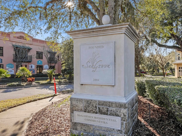 view of community sign