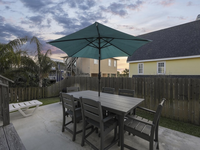5813 Rudolph Ave, Saint Augustine, FL 32080 - view of patio / terrace with a fenced backyard and outdoor dining space