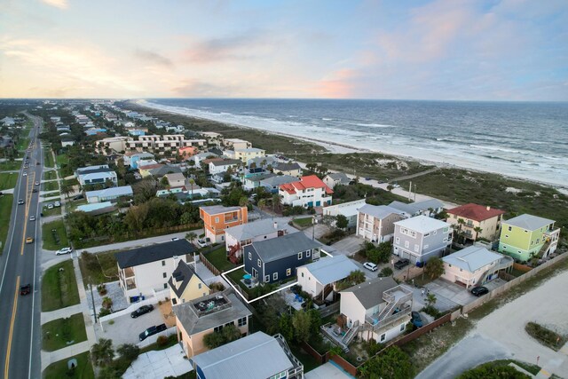 5813 Rudolph Ave, Saint Augustine, FL 32080 - drone / aerial view featuring a water view and a view of the beach