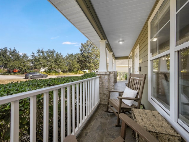 balcony with covered porch