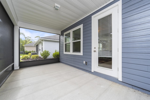 view of unfurnished sunroom