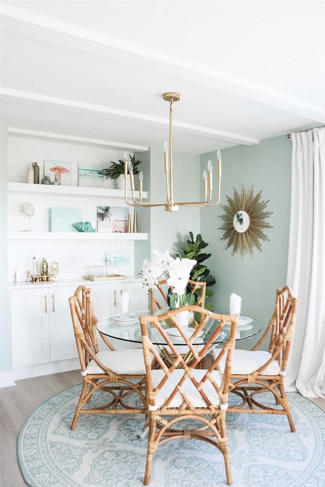 dining room with light wood-style flooring