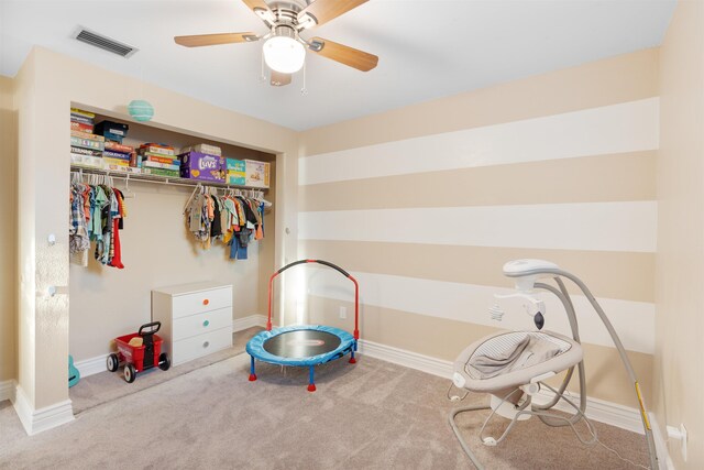 214 Deltona Blvd, Saint Augustine, FL 32086 - recreation room with carpet floors and a ceiling fan