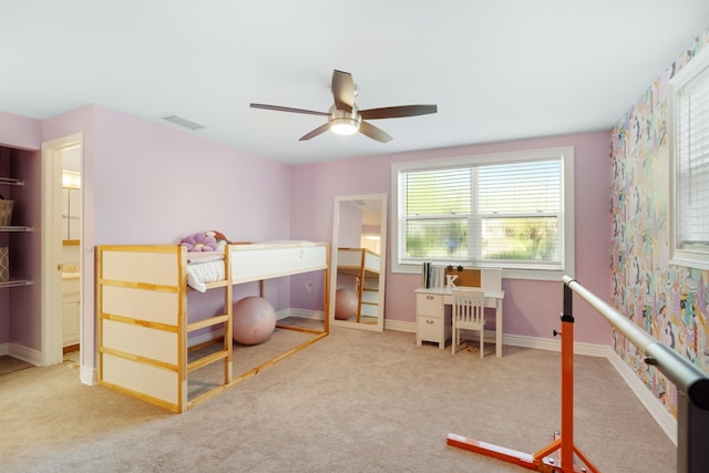 214 Deltona Blvd, Saint Augustine, FL 32086 - carpeted bedroom featuring baseboards and a ceiling fan