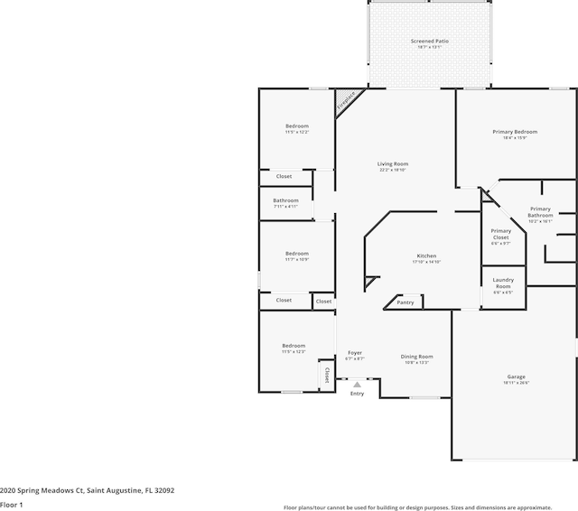 2020 Spring Meadows Ct, Saint Augustine, FL 32092 - home floor plan