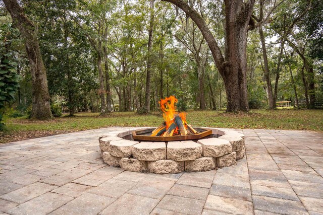 5850 Capo Island Rd, Saint Augustine, FL 32095 - view of patio with a fire pit