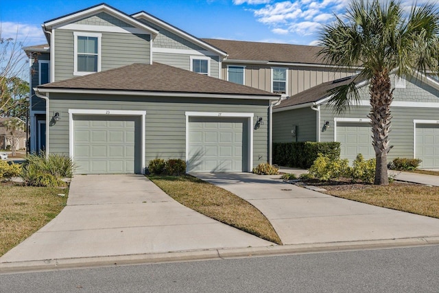 view of front property with a garage