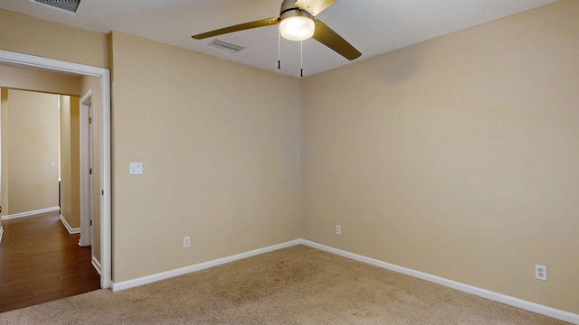 256 N Hidden Tree Dr, Saint Augustine, FL 32086 - unfurnished room featuring a ceiling fan, baseboards, and carpet floors