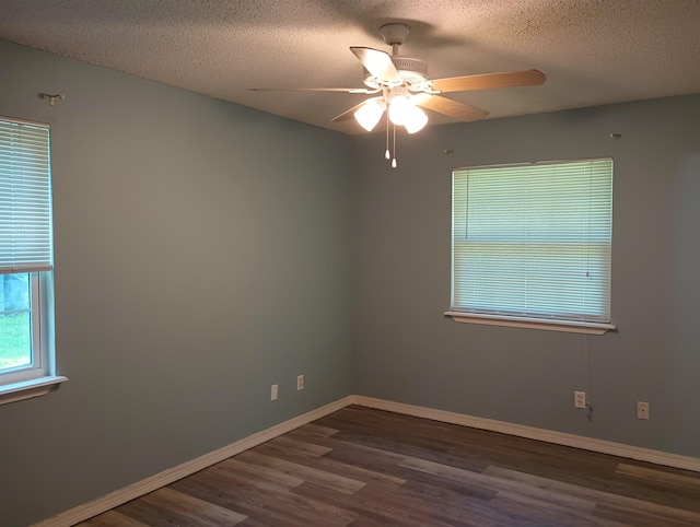 304 Las Olas Rd, Saint Augustine, FL 32084 - empty room featuring wood finished floors, a textured ceiling, and a ceiling fan