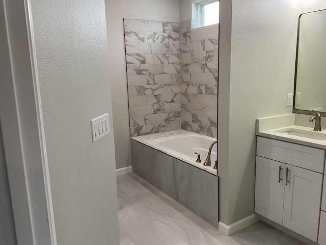 5 Fifer Ln, Palm Coast, FL 32137 - bathroom with vanity, a textured wall, and shower / bath combination