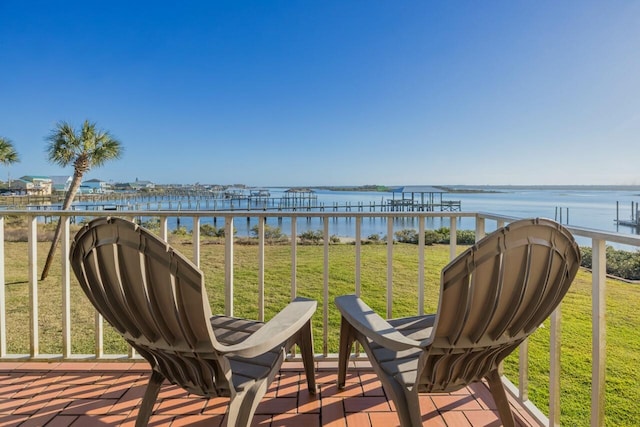 balcony with a water view