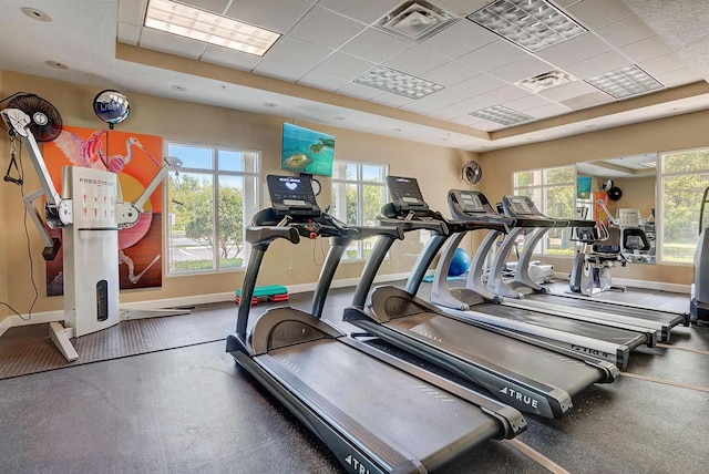 workout area with a healthy amount of sunlight