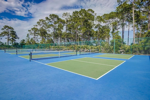 view of tennis court with basketball court