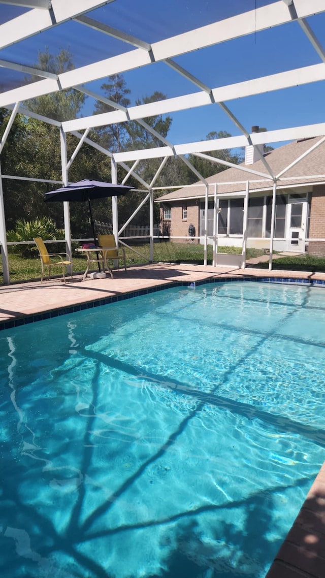 pool featuring a lanai