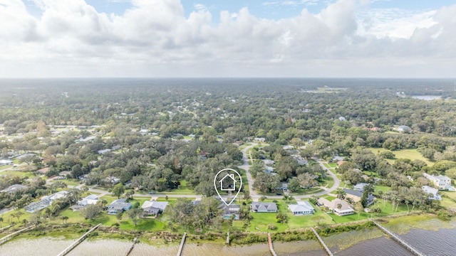 drone / aerial view with a view of trees