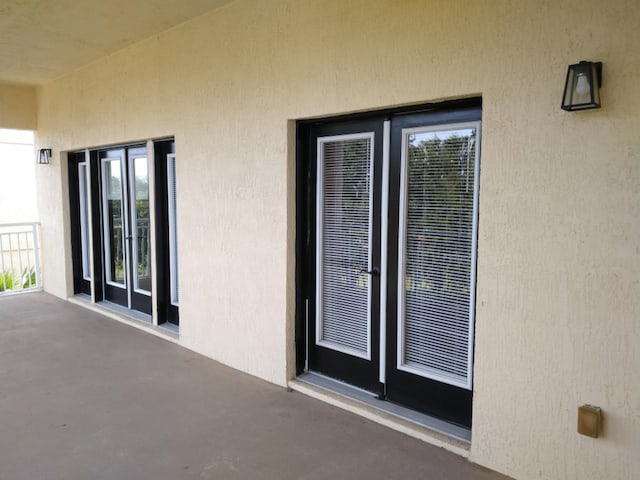 view of exterior entry with french doors