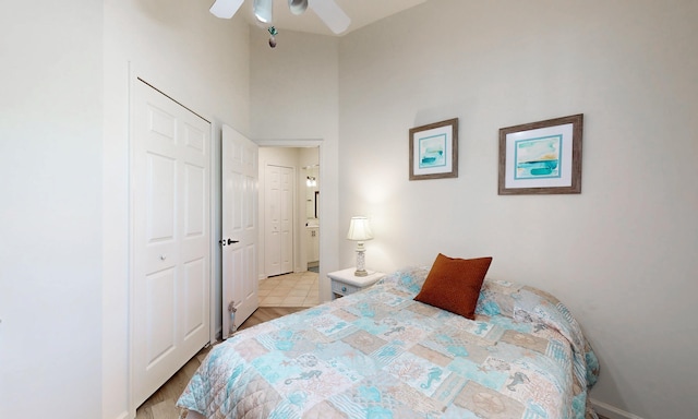 705 Augusta Cir, Saint Augustine, FL 32086 - bedroom with ceiling fan and a closet