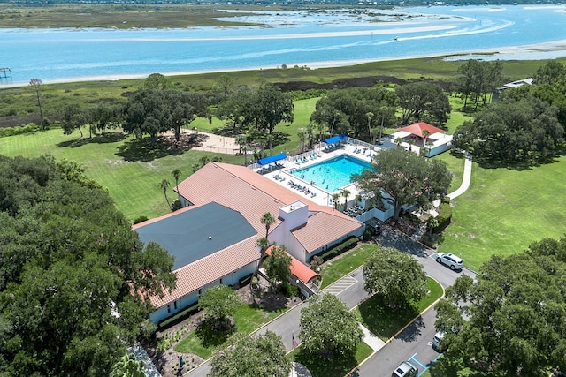 705 Augusta Cir, Saint Augustine, FL 32086 - bird's eye view of a nearby body of water and a pool area