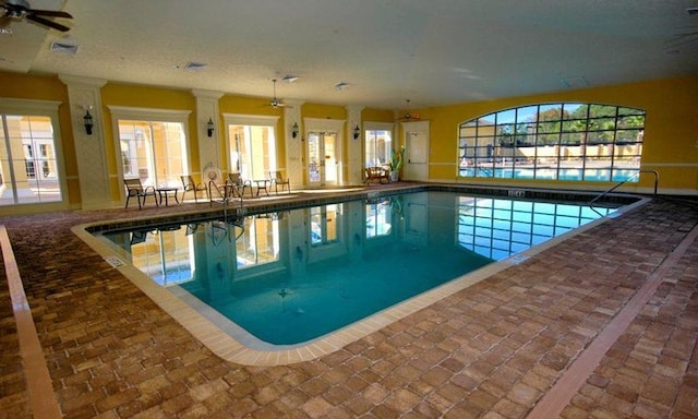 view of pool with ceiling fan