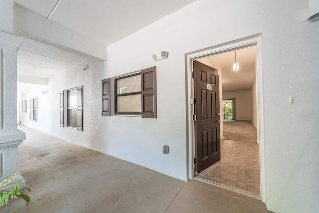 117 Laurel Wood Way Unit 105, Saint Augustine, FL 32086 - hall with beamed ceiling