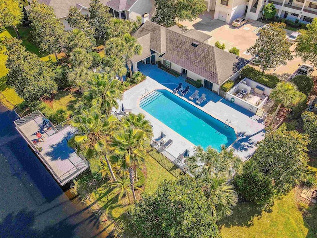 117 Laurel Wood Way Unit 105, Saint Augustine, FL 32086 - aerial view of property and surrounding area featuring a pool area