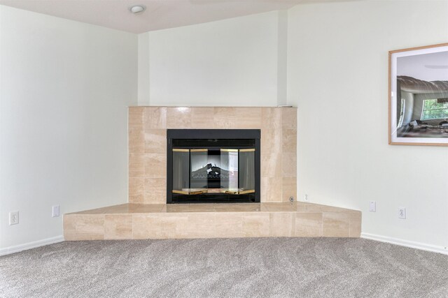 1536 San Rafael Way, Saint Augustine, FL 32080 - detailed view of carpet floors, a fireplace, and baseboards