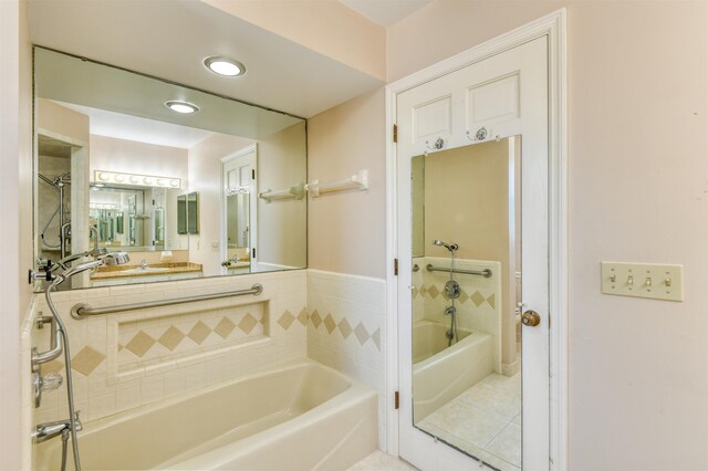 1536 San Rafael Way, Saint Augustine, FL 32080 - full bath with a garden tub and tile patterned flooring