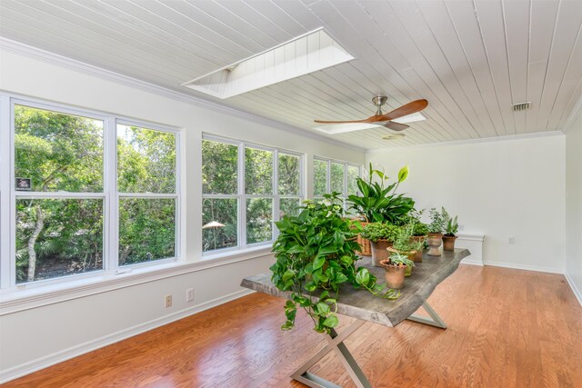 1536 San Rafael Way, Saint Augustine, FL 32080 - sunroom with wooden ceiling, wood finished floors, baseboards, and crown molding