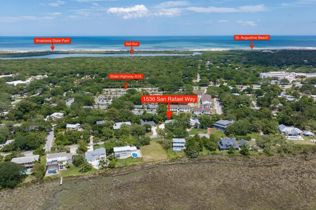 1536 San Rafael Way, Saint Augustine, FL 32080 - aerial overview of property's location featuring a large body of water