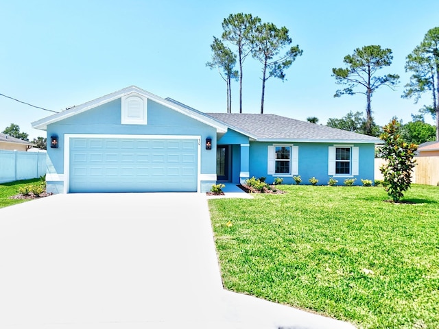 30 Palm Ln, Palm Coast, FL 32164 - single story home featuring concrete driveway, a garage, stucco siding, and a shingled roof