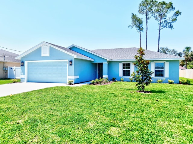 30 Palm Ln, Palm Coast, FL 32164 - single story home with an attached garage, concrete driveway, stucco siding, and roof with shingles