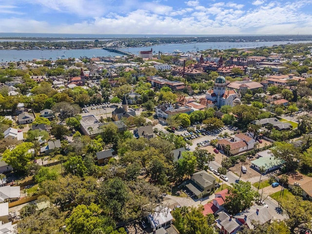 44 Carrera St, Saint Augustine, FL 32084 - aerial overview of property's location featuring a large body of water and a notable bridge
