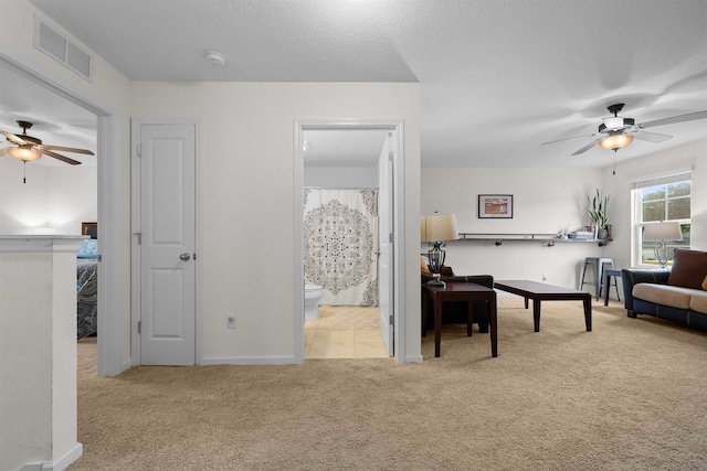 121 Sawmill Forest Ct, Saint Augustine, FL 32086 - living area with a ceiling fan, baseboards, visible vents, and carpet