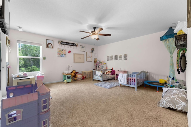 121 Sawmill Forest Ct, Saint Augustine, FL 32086 - carpeted bedroom with baseboards and a ceiling fan