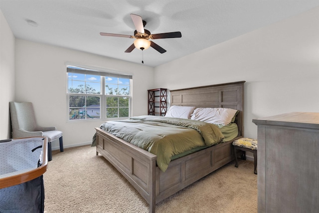 121 Sawmill Forest Ct, Saint Augustine, FL 32086 - bedroom featuring baseboards, light colored carpet, and ceiling fan