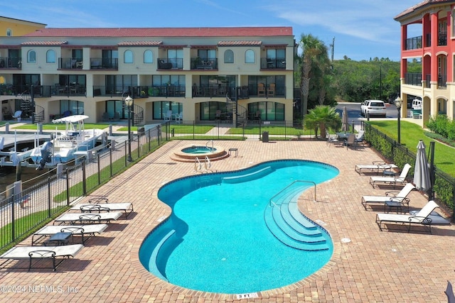 view of pool with a patio