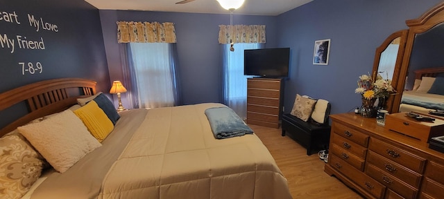 bedroom featuring light hardwood / wood-style floors