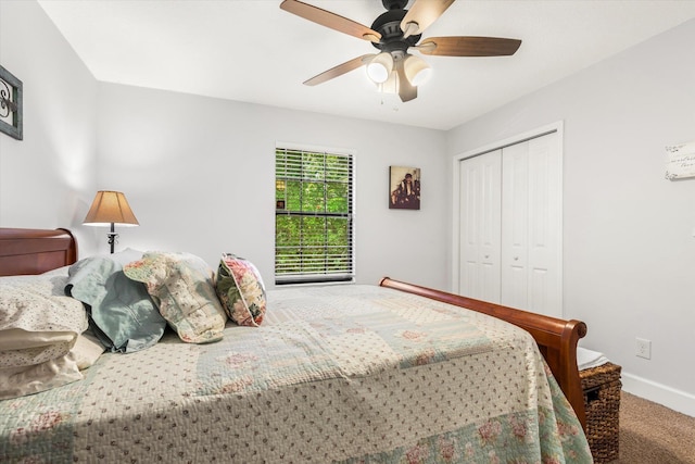 200 Raintree Trl, Saint Augustine, FL 32086 - carpeted bedroom with a closet and ceiling fan