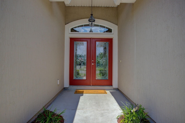 61 Grey Hawk Dr, Saint Augustine, FL 32092 - property entrance featuring stucco siding and french doors