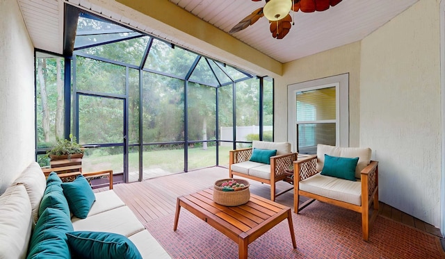 61 Grey Hawk Dr, Saint Augustine, FL 32092 - sunroom featuring ceiling fan and outdoor lounge area
