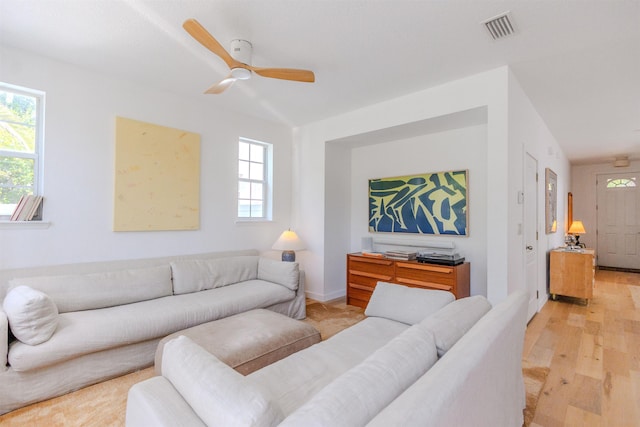 105 Serenity Bay Blvd, Saint Augustine Beach, FL 32080 - living room featuring light wood-type flooring and ceiling fan